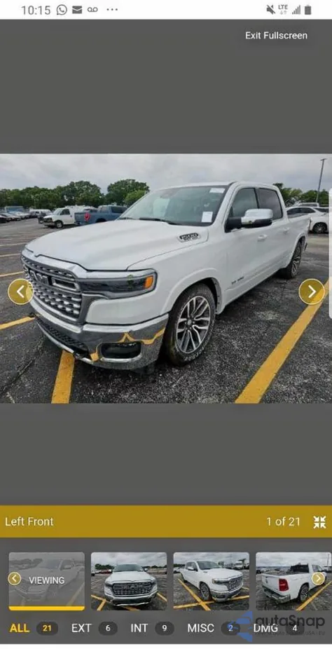 2025 Ram 1500 Limited z USA, uszkodzony, nr VIN 1C6SRFHPXSN558647